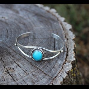 Vintage Silver and Turquoise Cuff